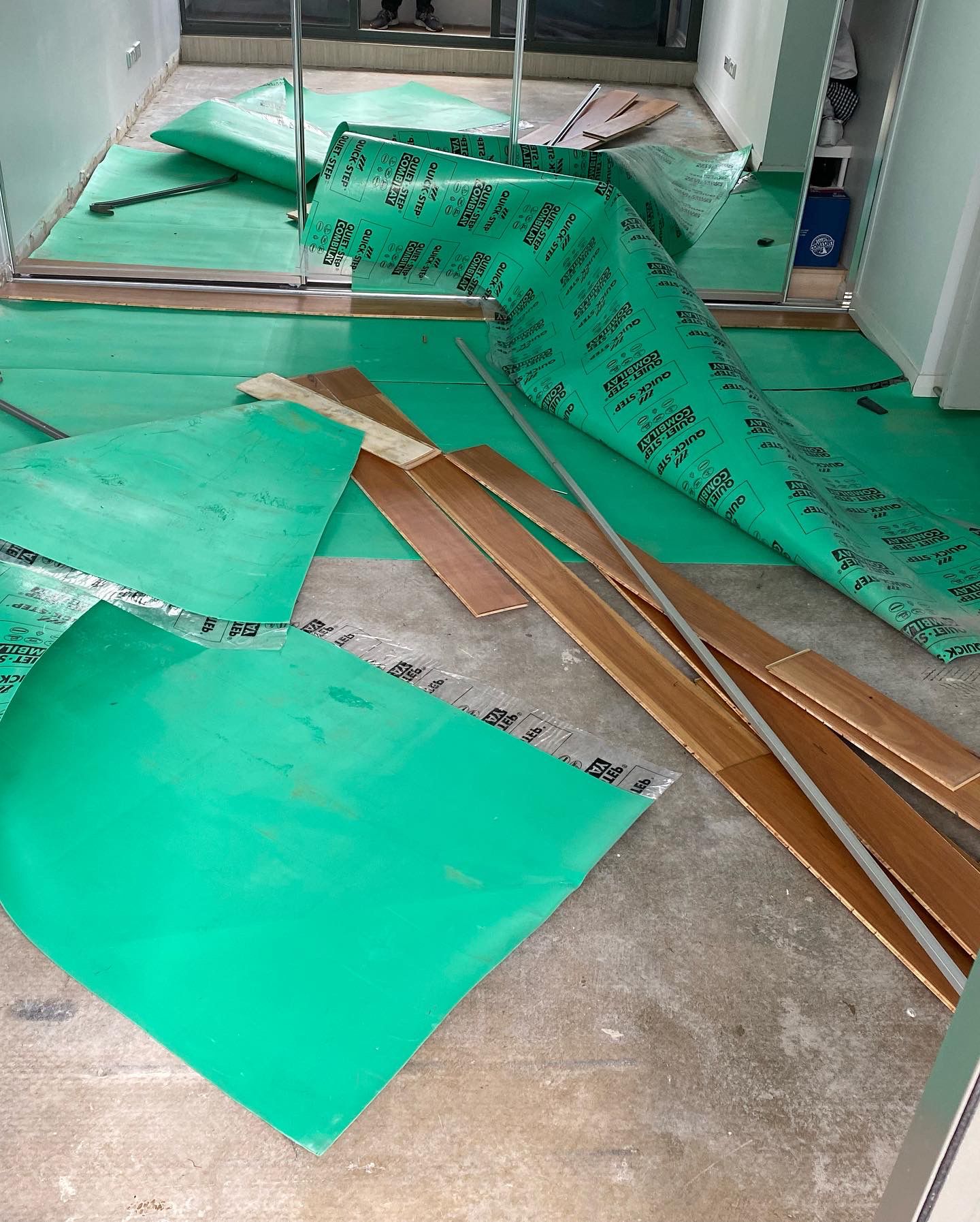 Lifted flooring after water damage