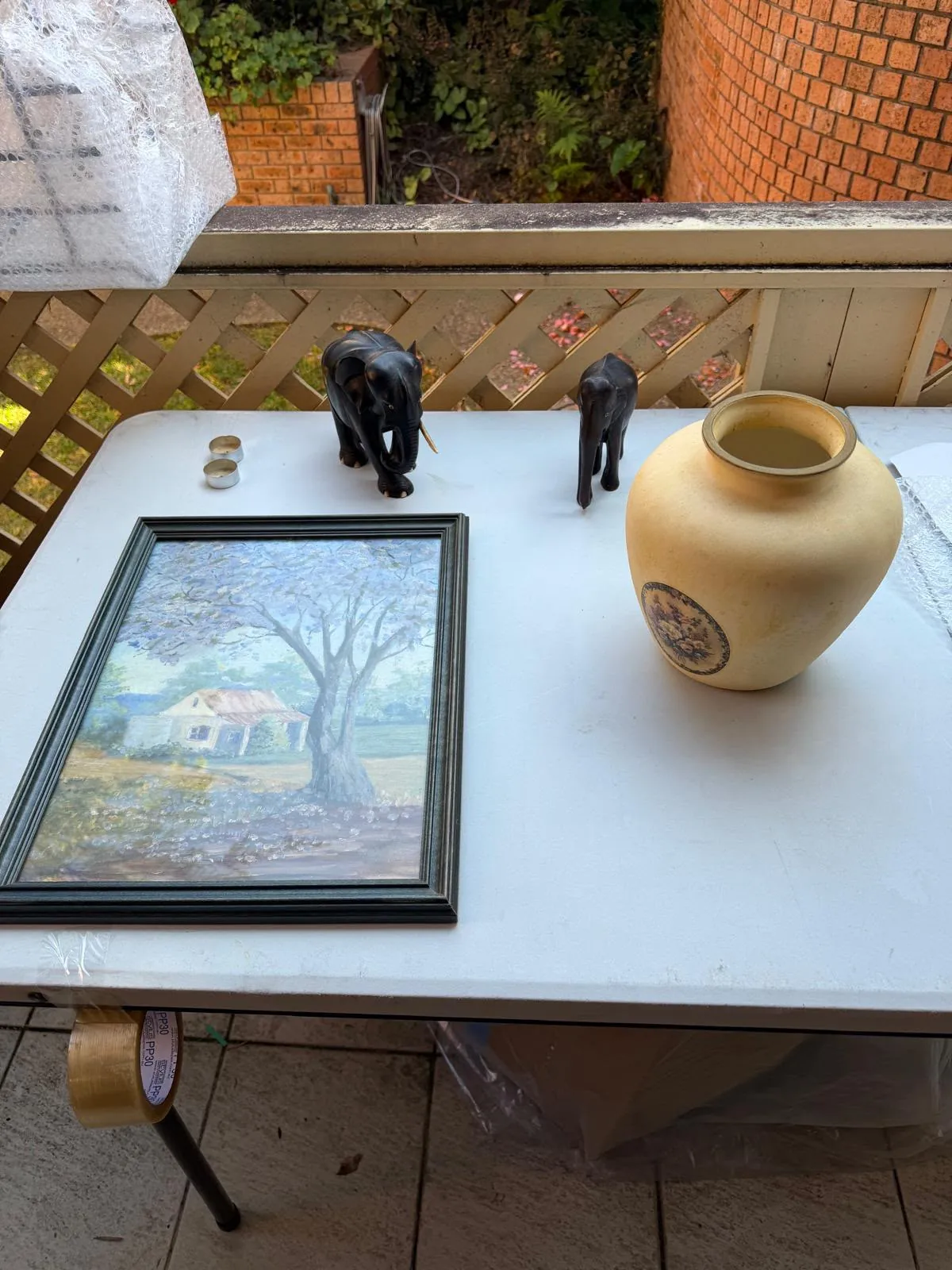 Decorative items photographed as part of household contents inventory